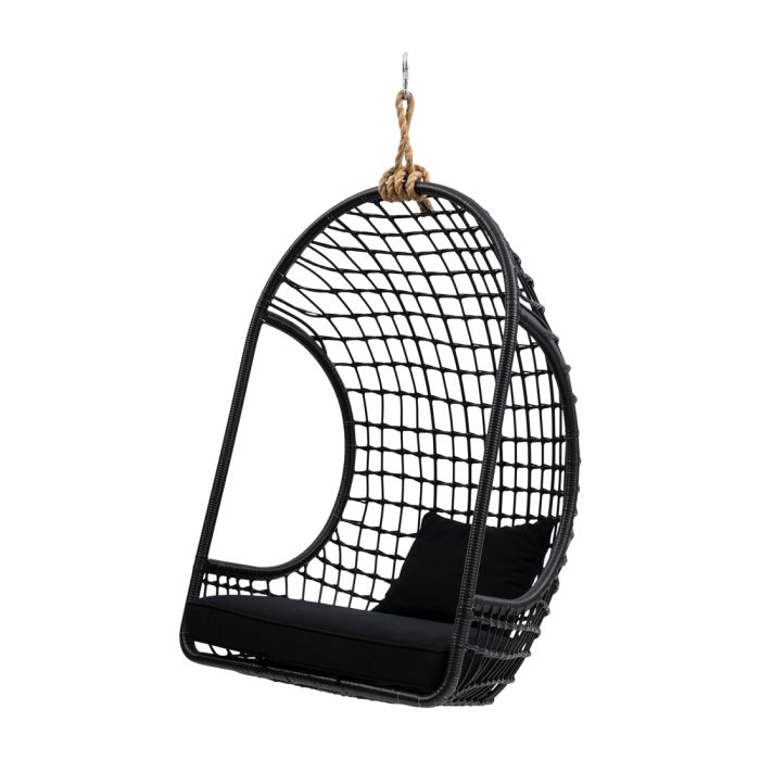 Riviera Maison Classic Outdoor Hanging Chair with Cushion, black-8720142014148-Stil-Ambiente-490790