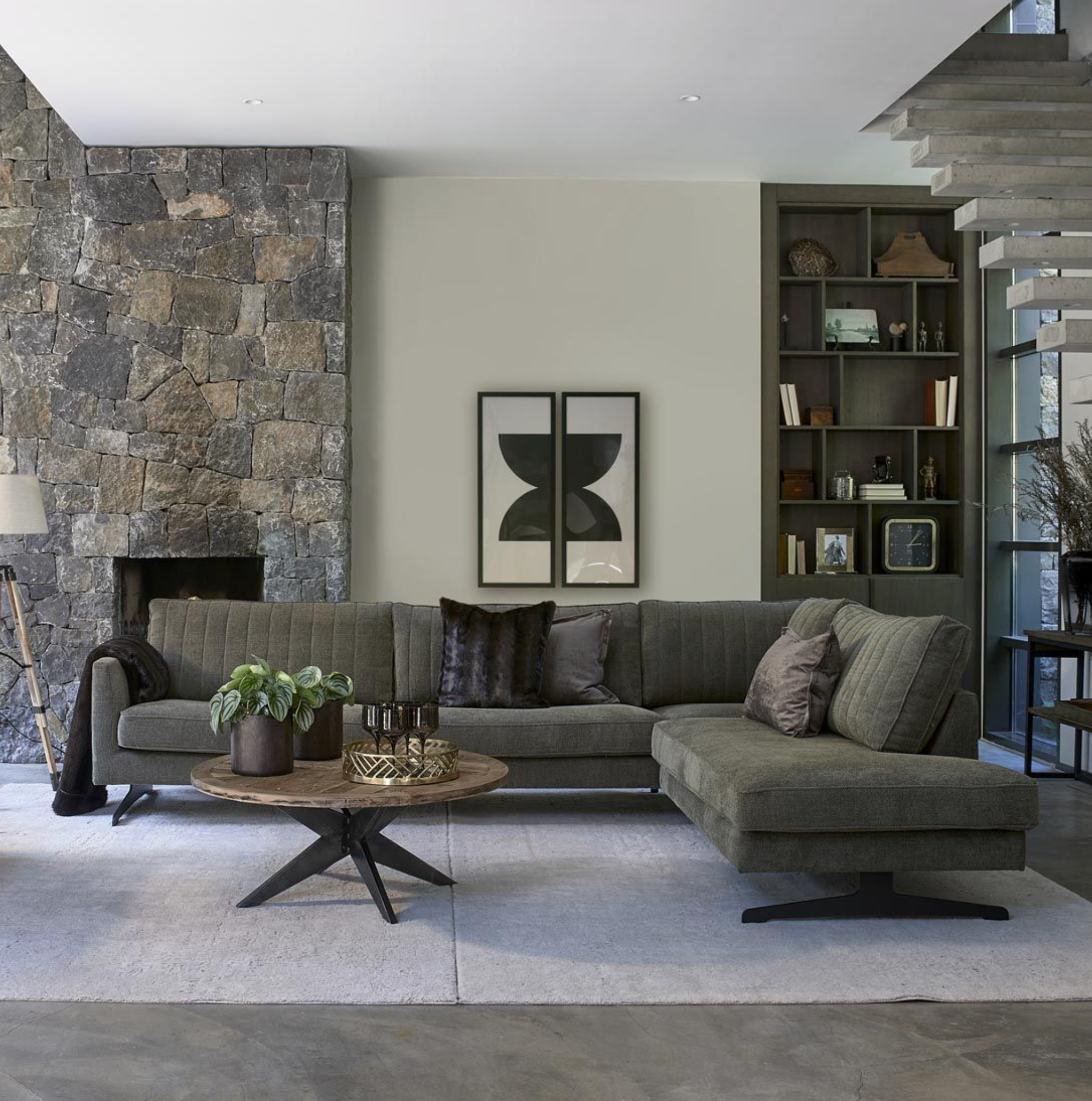 Riviera Maison Couchtisch Falcon Crest, Ø100-8720142297237-Stil-Ambiente-483950