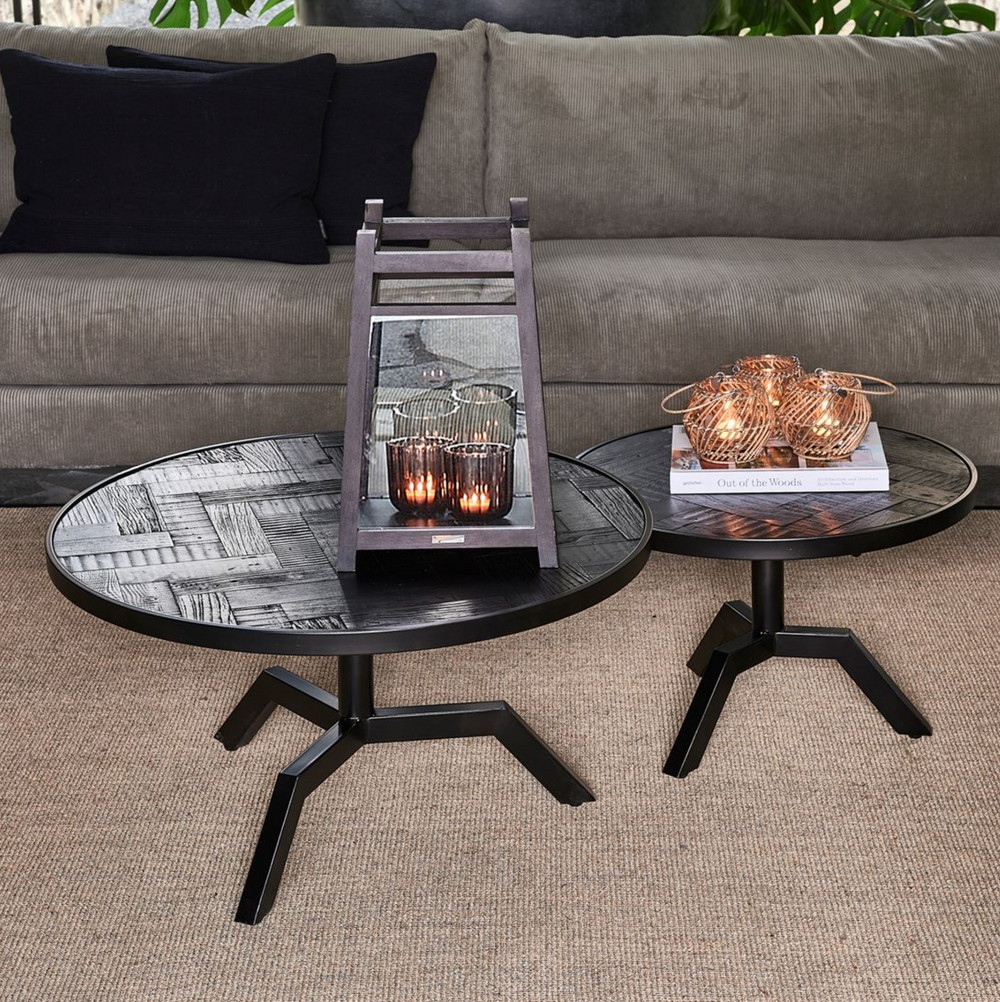 Riviera Maison Couchtisch Kirkwood, Schwarz, Ø80-8720142271565-Stil-Ambiente-472070