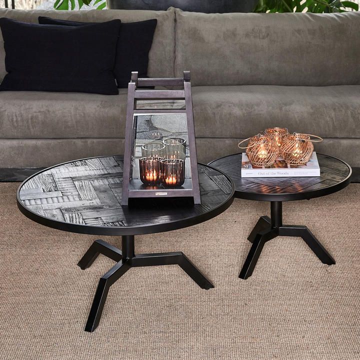 Riviera Maison Couchtisch Kirkwood, Schwarz, Ø80-8720142271565-Stil-Ambiente-472070
