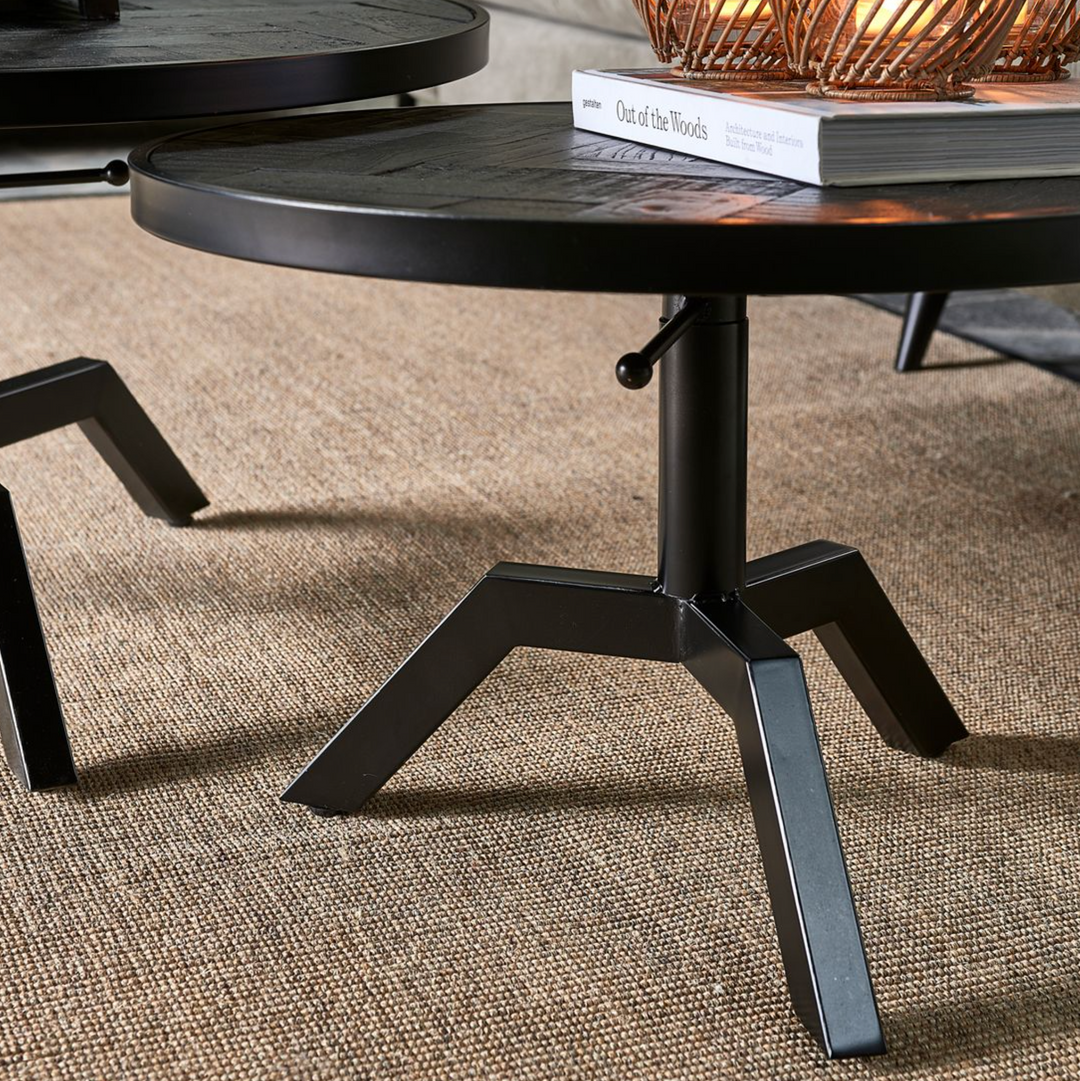 Riviera Maison Couchtisch Kirkwood, Schwarz, Ø80-8720142271565-Stil-Ambiente-472070
