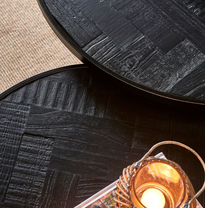 Riviera Maison Couchtisch Kirkwood, Schwarz, Ø80-8720142271565-Stil-Ambiente-472070
