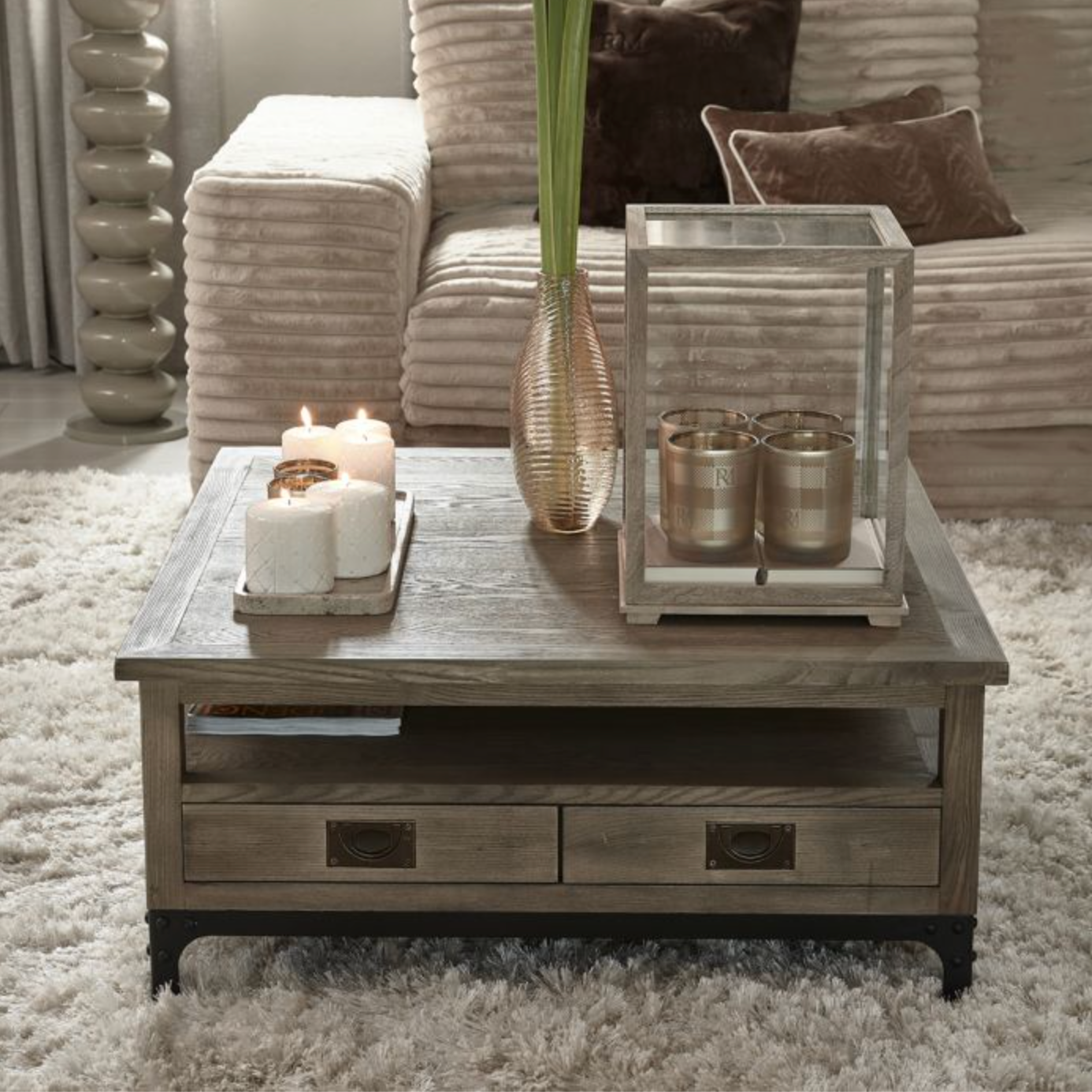 Riviera Maison Couchtisch The Hoxton, 90x90-8720794107274-Stil-Ambiente-543510