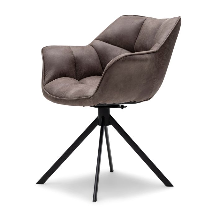 Riviera Maison Drehbarer Esszimmerstuhl Carnaby, Coffee, Pellini-8720142150952-Stil-Ambiente-7650002