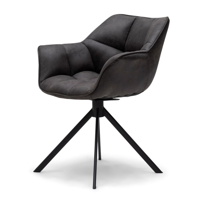 Riviera Maison Drehbarer Esszimmerstuhl Carnaby, Espresso, Pellini-8720142150990-Stil-Ambiente-7650003