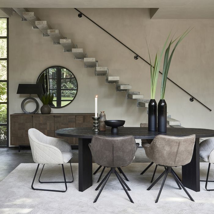 Riviera Maison Drehbarer Esszimmerstuhl Carnaby, Espresso, Pellini-8720142150990-Stil-Ambiente-7650003