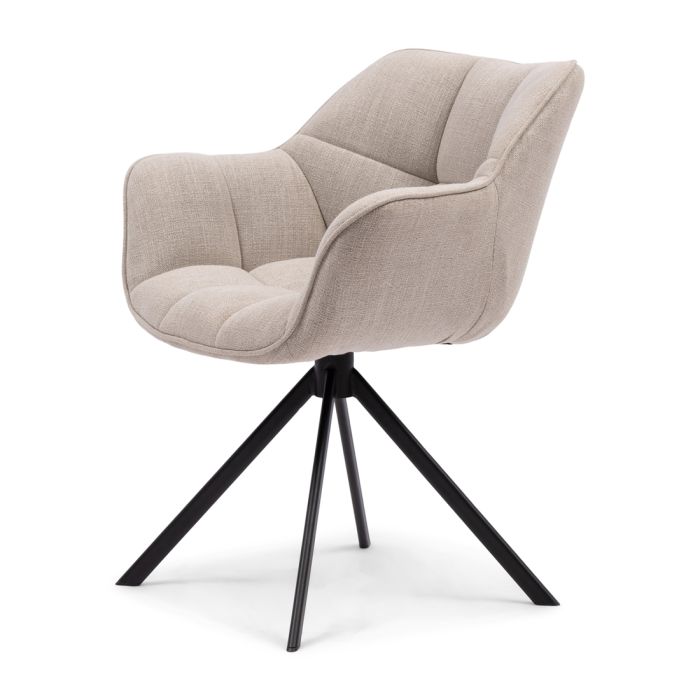 Riviera Maison Drehbarer Esszimmerstuhl Carnaby, Fabulous Flax, Mouliné Linen-8720142319656-Stil-Ambiente-5958001