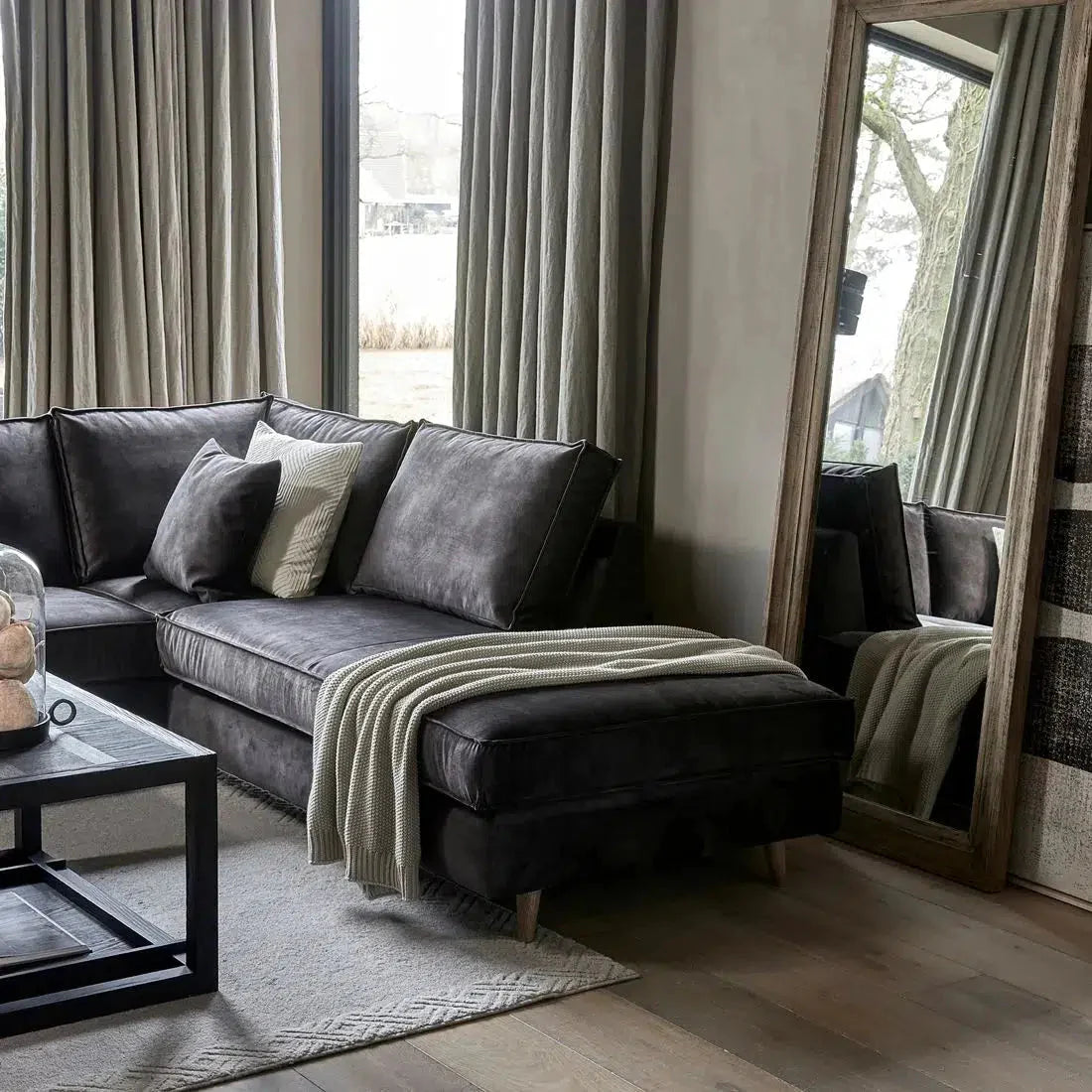 Riviera Maison Ecksofa Rechts Kendall, Grimaldi Grey-Riviera Maison-8720142054878-Stil-Ambiente-6378011