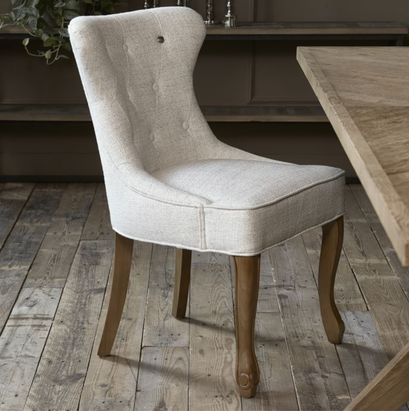 Riviera Maison Esstischstuhl George, Antique White, Rich Tweed-8720794102781-Stil-Ambiente-9678001