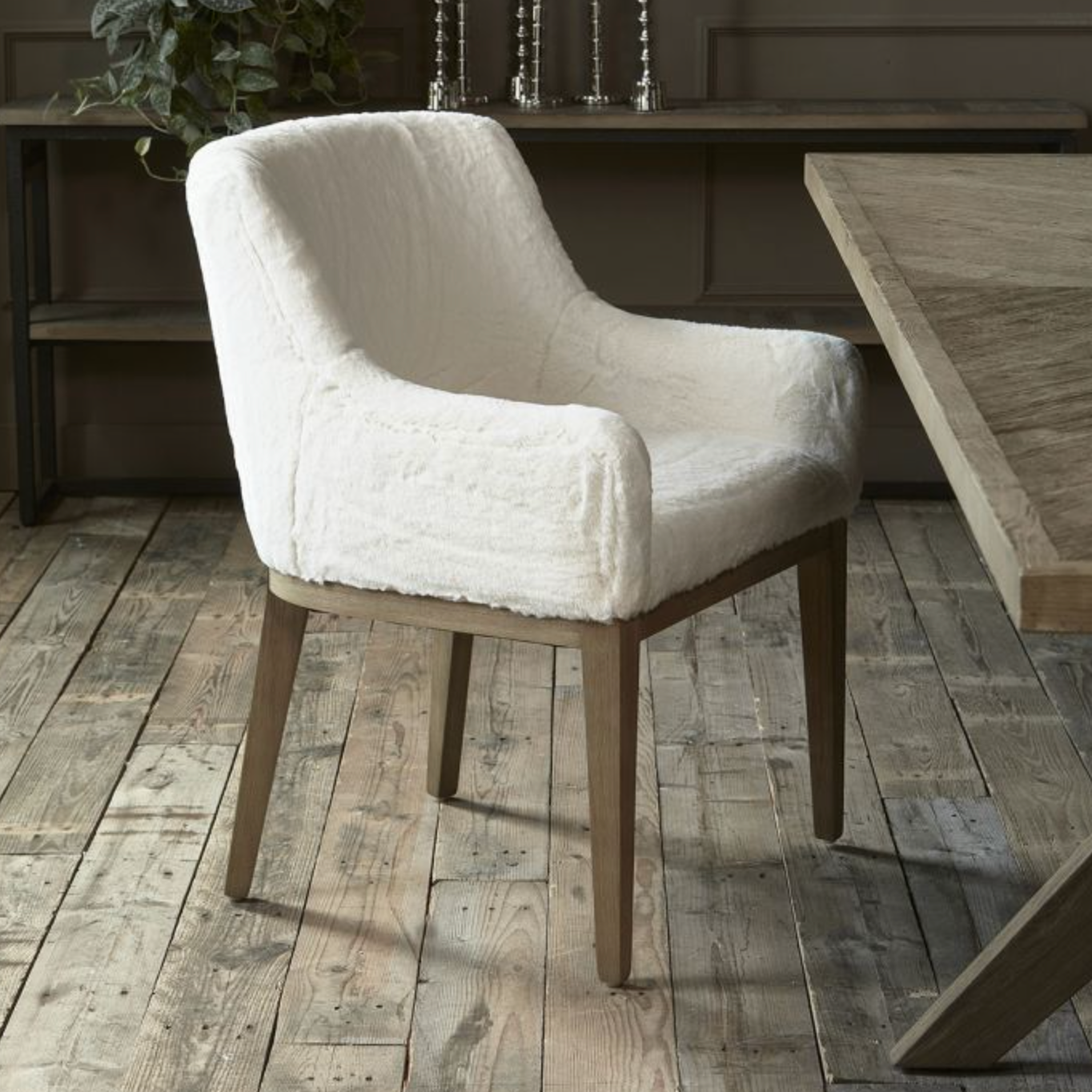 Riviera Maison Esstischstuhl Whistler, Snow, Faux Fur-8720794108028-Stil-Ambiente-9739001