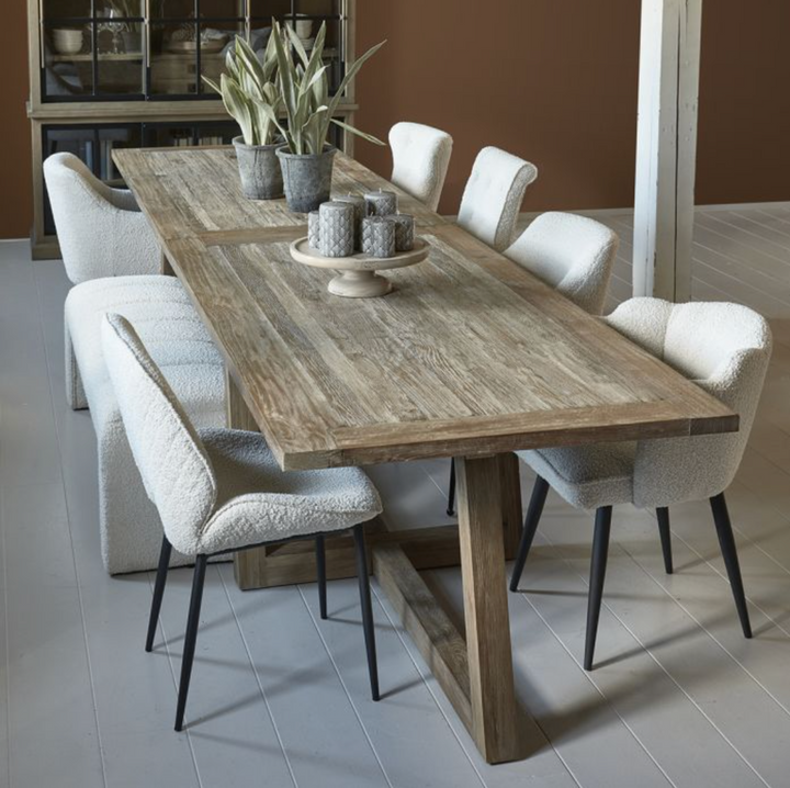 Riviera Maison Esszimmerbank Brera, White Sand, Bouclé-8720142156701-Stil-Ambiente-7663001