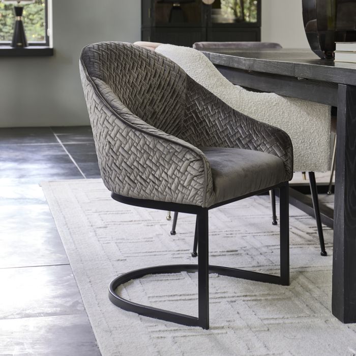 Riviera Maison Esszimmerstuhl Lincoln, Anthracite, Velvet-8720142001018-Stil-Ambiente-5979002