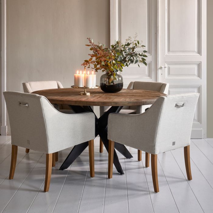 Riviera Maison Esszimmerstuhl Savile Row, Flanders Flax, Oxford Weave-8720142187361-Stil-Ambiente-4686001