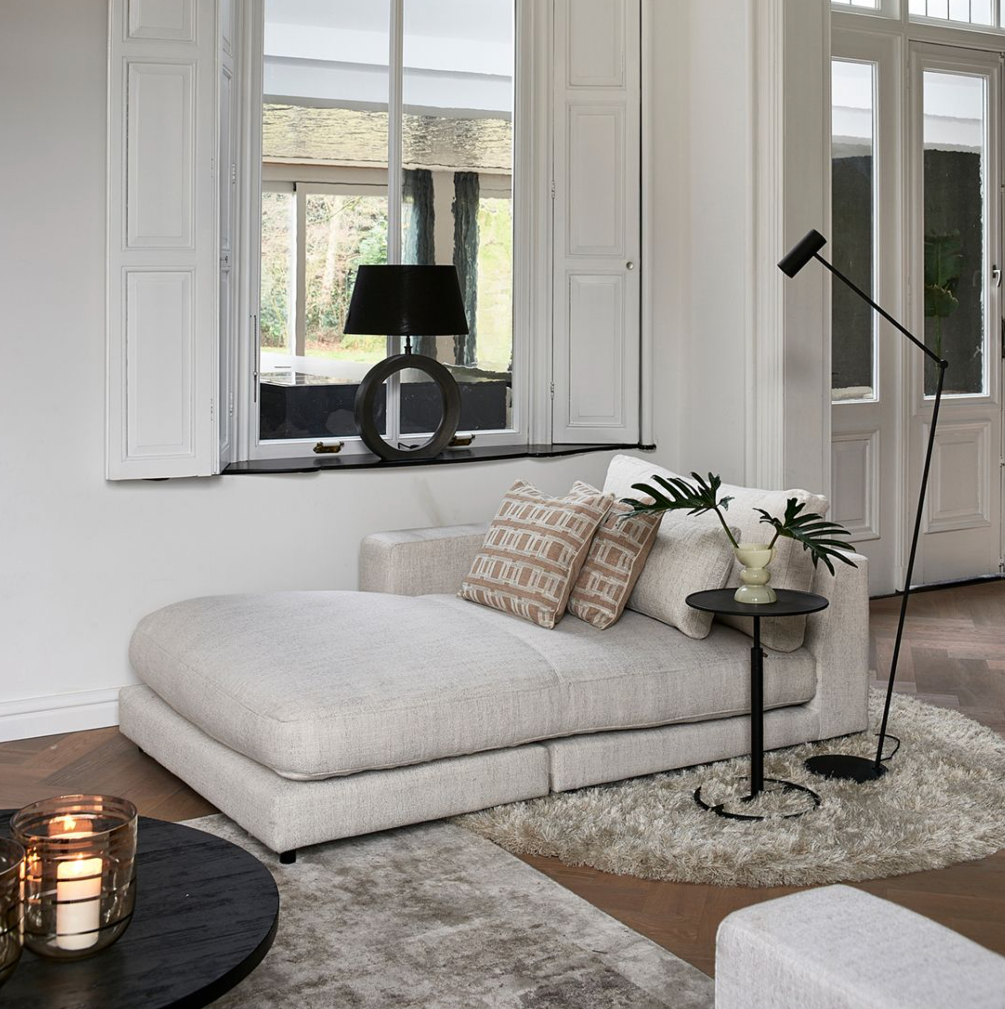 Riviera Maison Stephen Chaise Longue Left, rich tweed, antique white-8718056697649-Stil-Ambiente-7099001