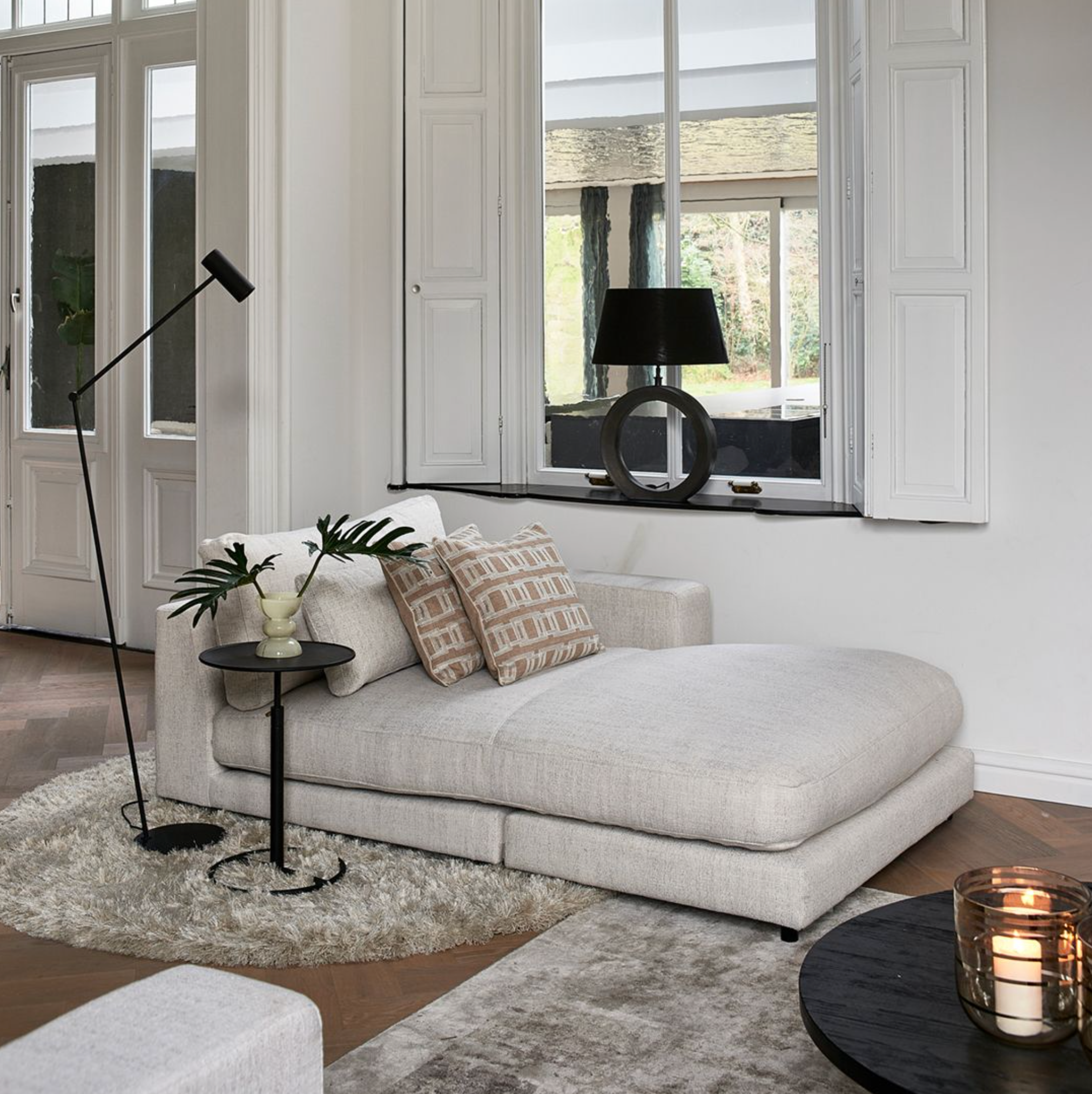 Riviera Maison Stephen Chaise Longue Right, rich tweed, antique white-8720142241377-Stil-Ambiente-7087001