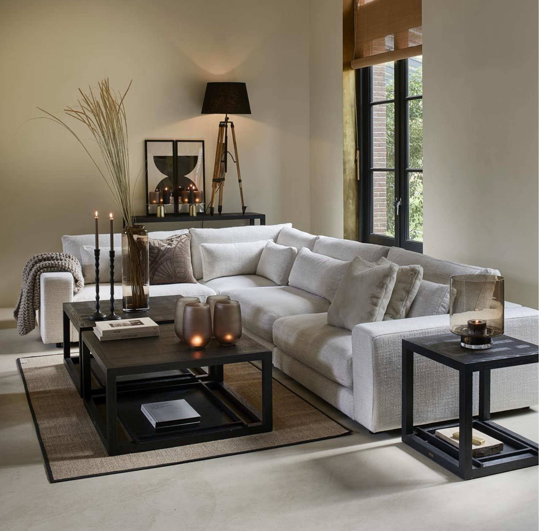 Riviera Maison Stephen Corner Arm Left, rich tweed, antique white-8720142027698g-Stil-Ambiente-6515001g