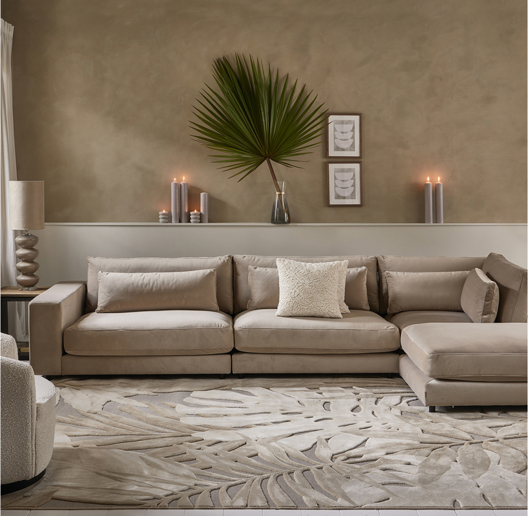 Riviera Maison Teppich Palmera, Creme, 330x240cm-8720794012684-Stil-Ambiente-523120